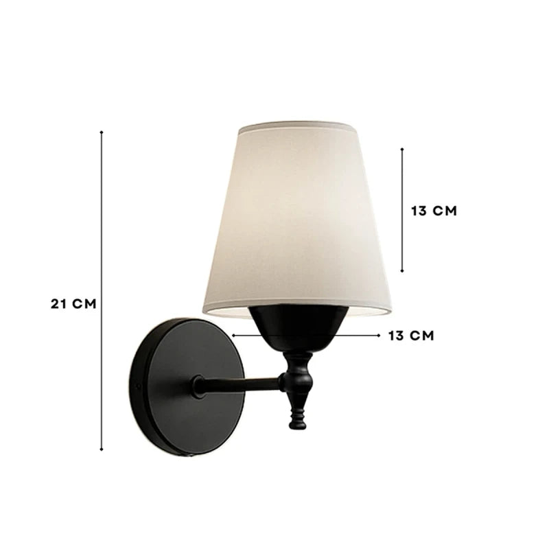 GloboStar® ELEGANTE 204-0186 Μοντέρνο Φωτιστικό Τοίχου Απλίκα Μονόφωτο 1 x E27 AC 220-240V IP20 Μπεζ & Μαύρο - Μ14 x Π14 x Υ26cm - ledmania.gr
