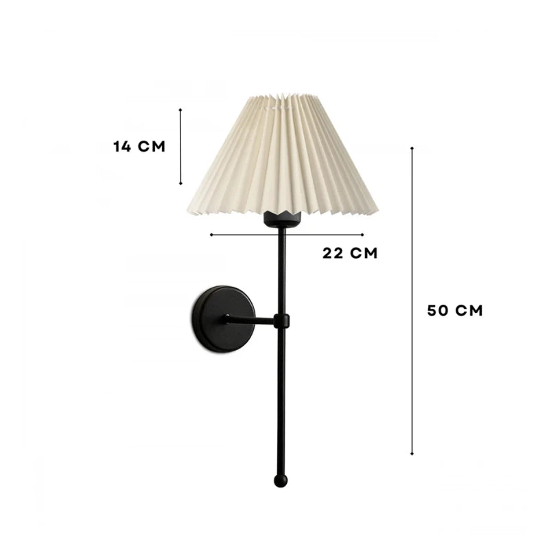 GloboStar® LING 204-0188 Μοντέρνο Φωτιστικό Τοίχου Απλίκα Μονόφωτο 1 x E27 AC 220-240V IP20 Μπεζ & Μαύρο - Μ22 x Π22 x Υ50cm - ledmania.gr
