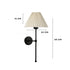 GloboStar® LING 204-0188 Μοντέρνο Φωτιστικό Τοίχου Απλίκα Μονόφωτο 1 x E27 AC 220-240V IP20 Μπεζ & Μαύρο - Μ22 x Π22 x Υ50cm - ledmania.gr