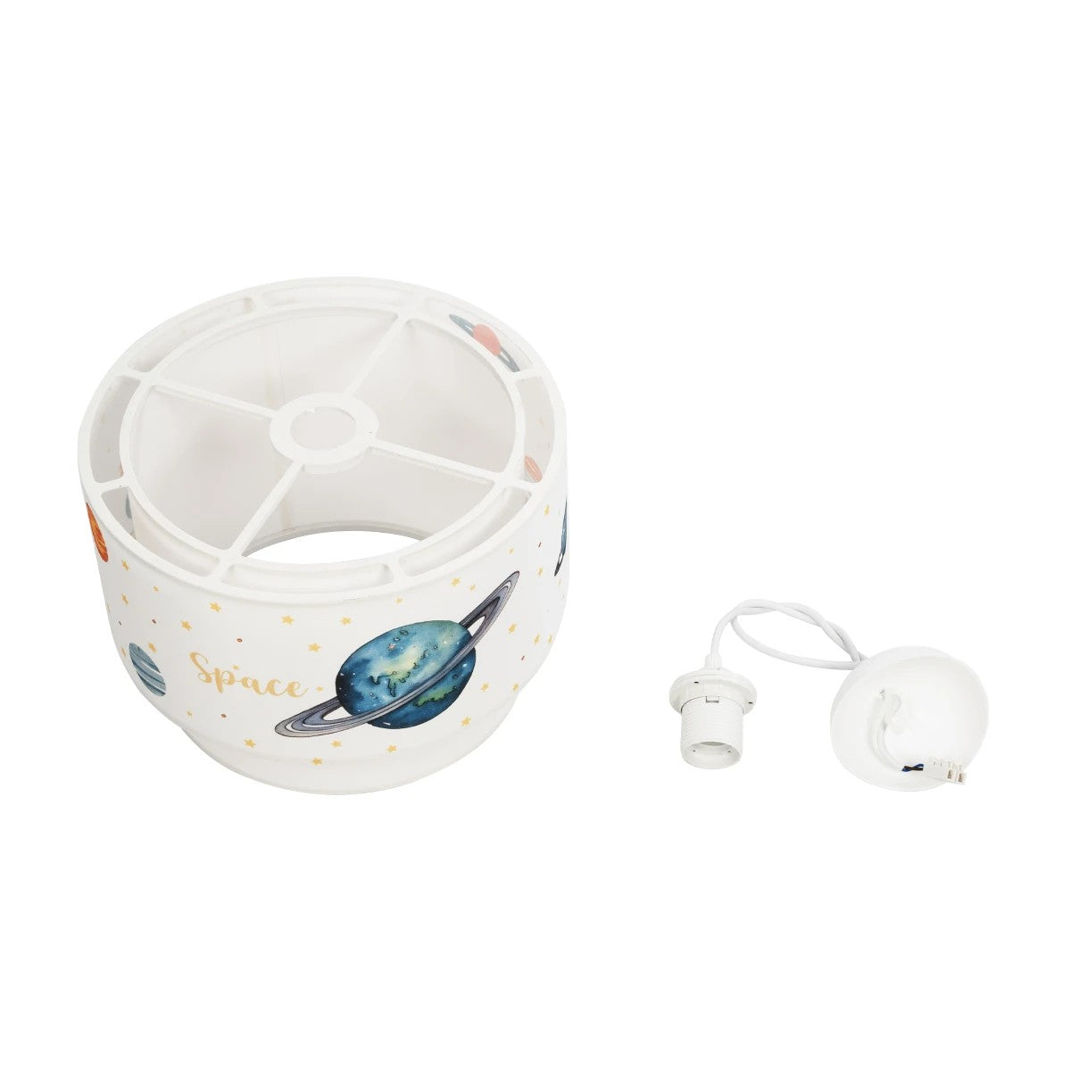 GLOBOSTAR® SATURN 204-0012 Παιδικό Κρεμαστό Φωτιστικό Οροφής με Ντουί 1 x E27 AC 220-240V IP20 - Πολύχρωμο - Μ30 x Π30 x Υ24cm - ledmania.gr