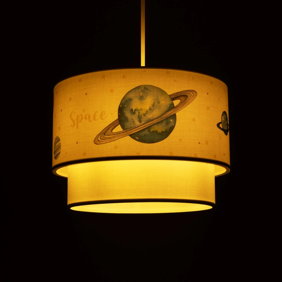 GLOBOSTAR® SATURN 204-0012 Παιδικό Κρεμαστό Φωτιστικό Οροφής με Ντουί 1 x E27 AC 220-240V IP20 - Πολύχρωμο - Μ30 x Π30 x Υ24cm - ledmania.gr