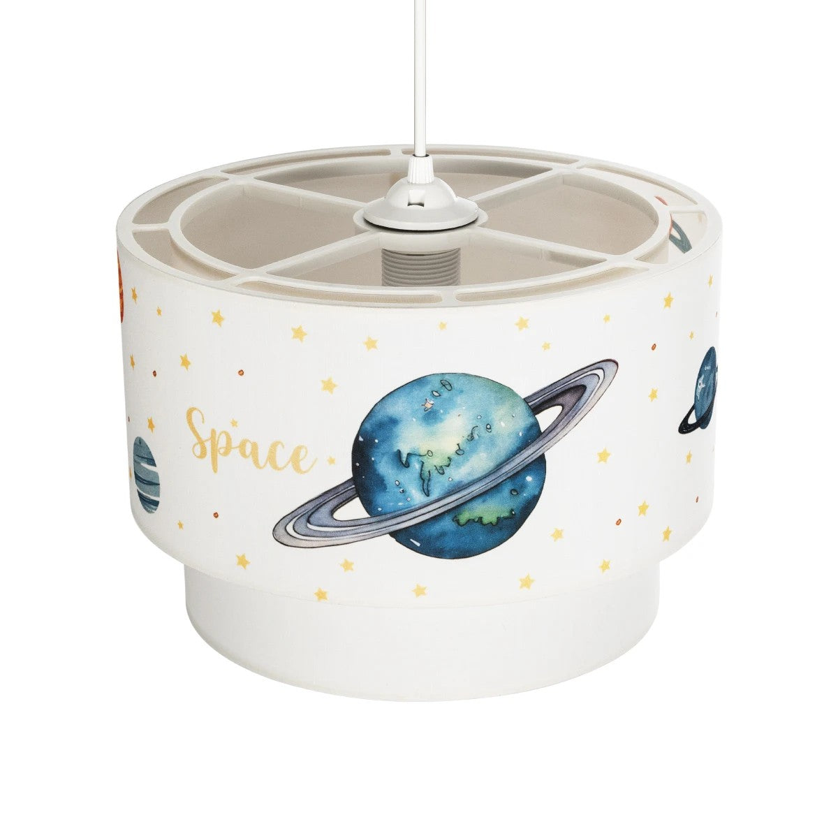 GLOBOSTAR® SATURN 204-0012 Παιδικό Κρεμαστό Φωτιστικό Οροφής με Ντουί 1 x E27 AC 220-240V IP20 - Πολύχρωμο - Μ30 x Π30 x Υ24cm - ledmania.gr