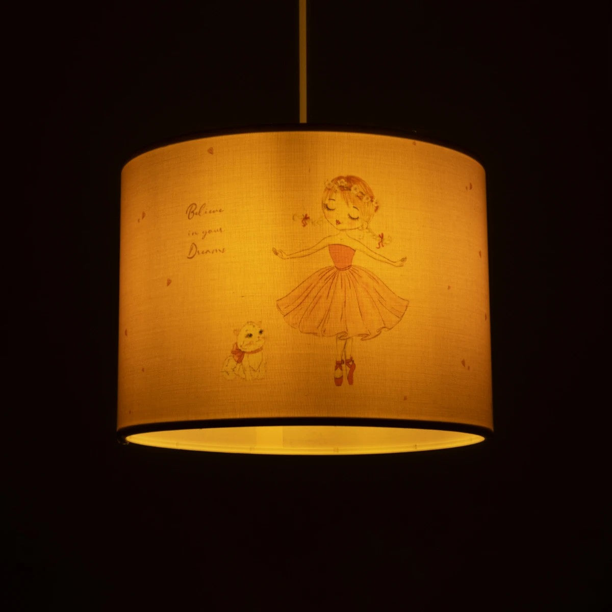 GLOBOSTAR® BALLERINA 204-0015 Παιδικό Κρεμαστό Φωτιστικό Οροφής με Ντουί 1 x E27 AC 220-240V IP20 - Ροζ - Μ28 x Π28 x Υ24cm - ledmania.gr