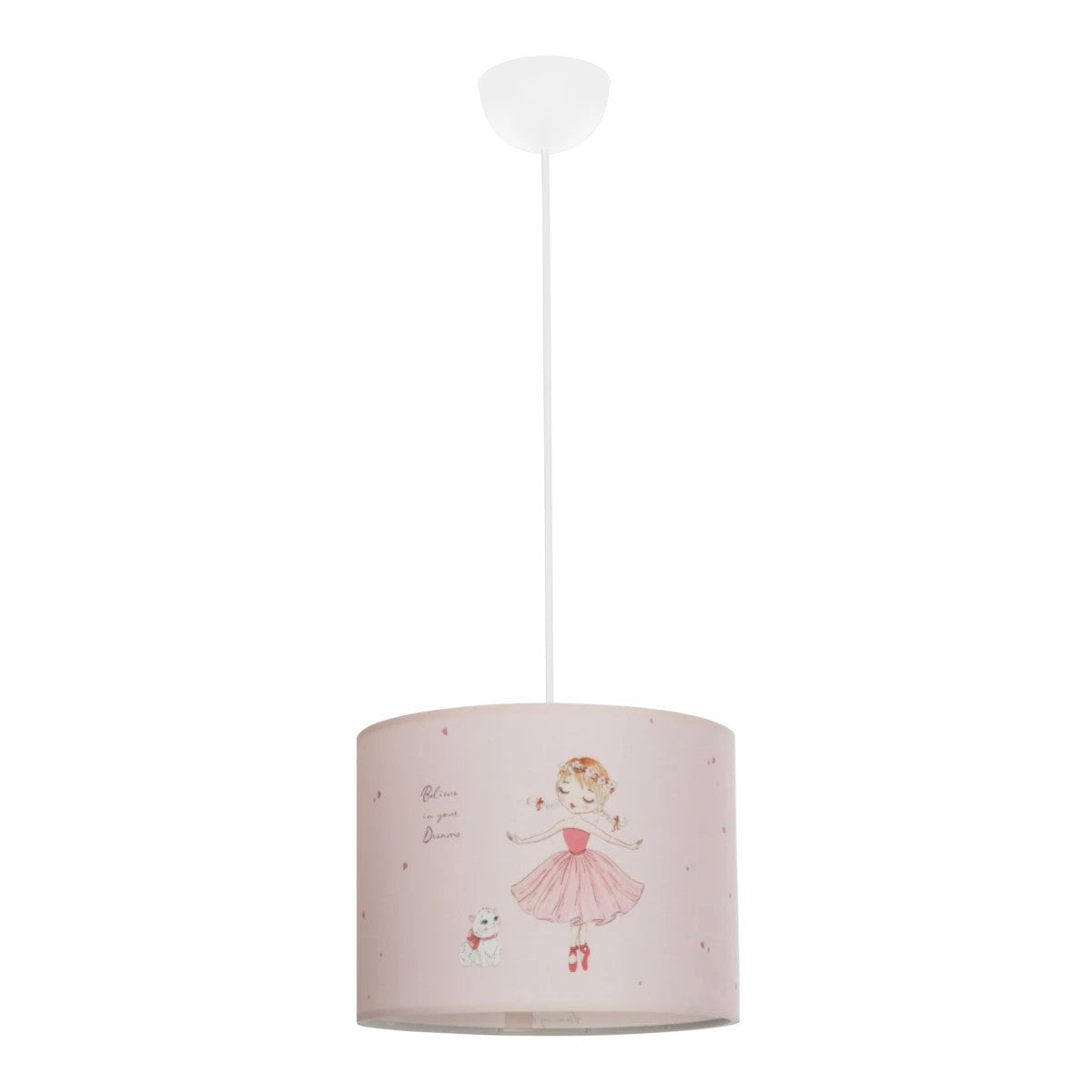GLOBOSTAR® BALLERINA 204-0015 Παιδικό Κρεμαστό Φωτιστικό Οροφής με Ντουί 1 x E27 AC 220-240V IP20 - Ροζ - Μ28 x Π28 x Υ24cm - ledmania.gr
