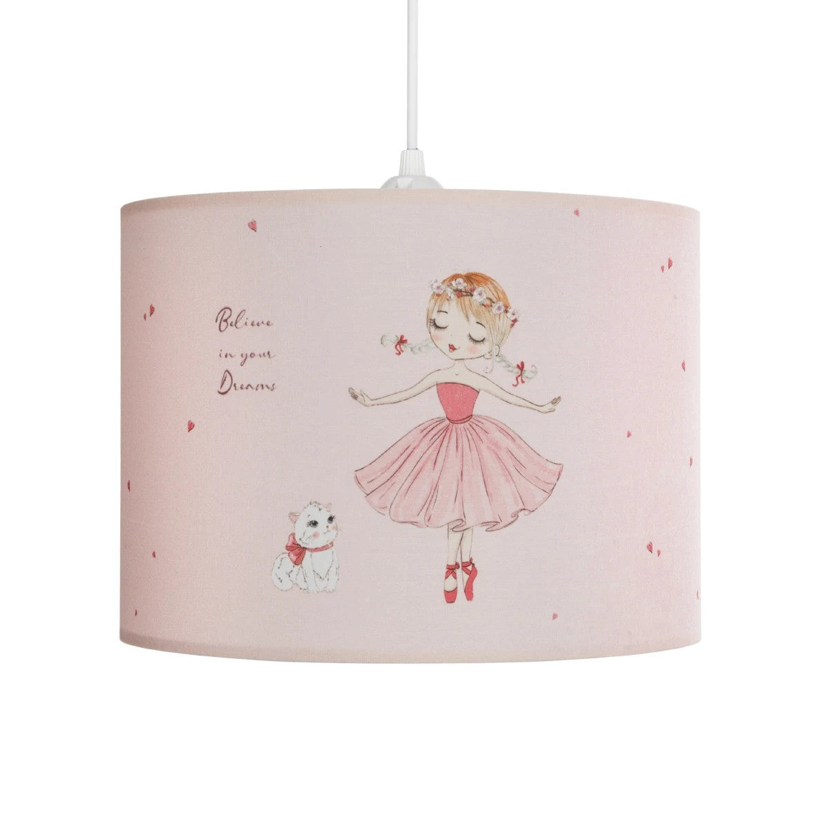 GLOBOSTAR® BALLERINA 204-0015 Παιδικό Κρεμαστό Φωτιστικό Οροφής με Ντουί 1 x E27 AC 220-240V IP20 - Ροζ - Μ28 x Π28 x Υ24cm - ledmania.gr