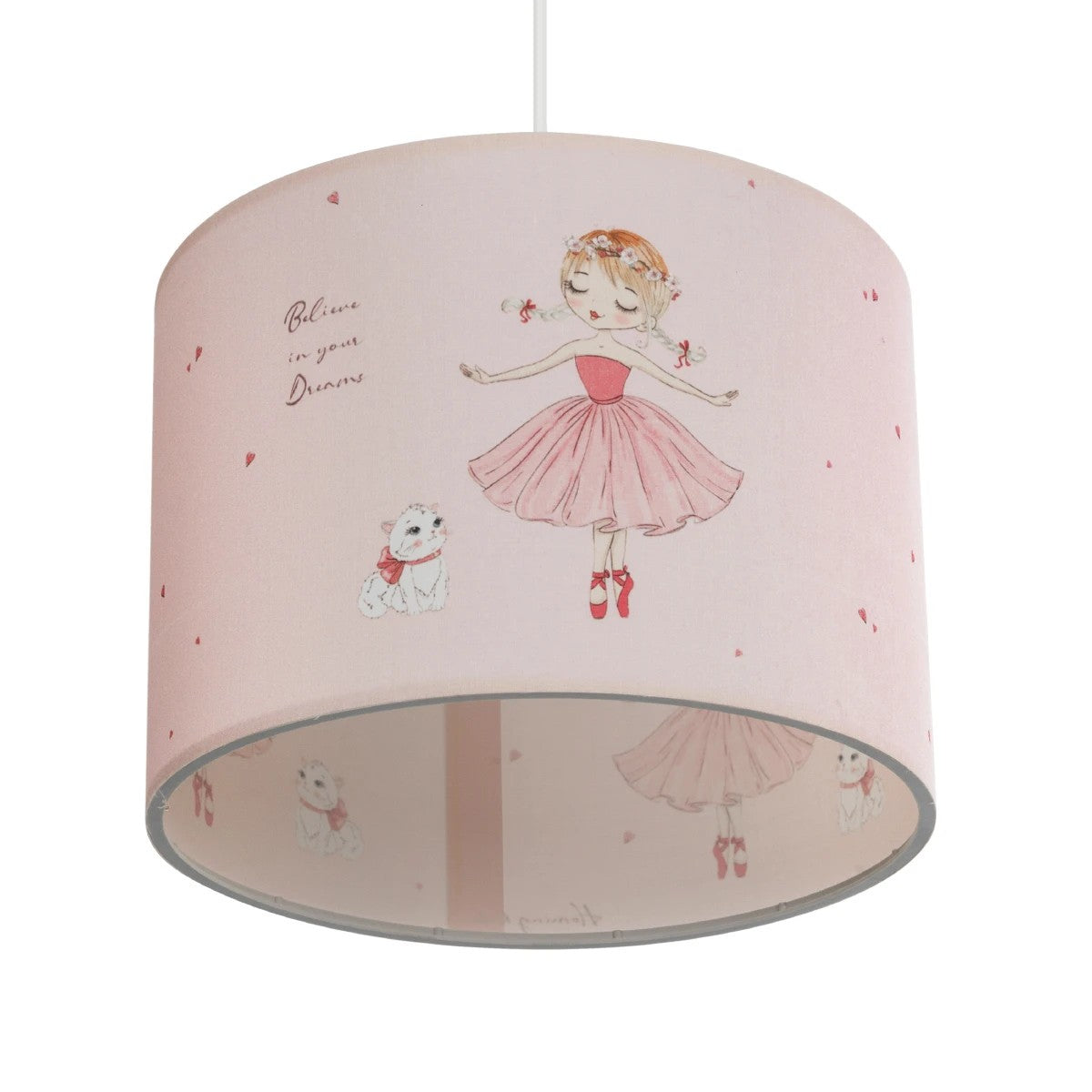 GLOBOSTAR® BALLERINA 204-0015 Παιδικό Κρεμαστό Φωτιστικό Οροφής με Ντουί 1 x E27 AC 220-240V IP20 - Ροζ - Μ28 x Π28 x Υ24cm - ledmania.gr