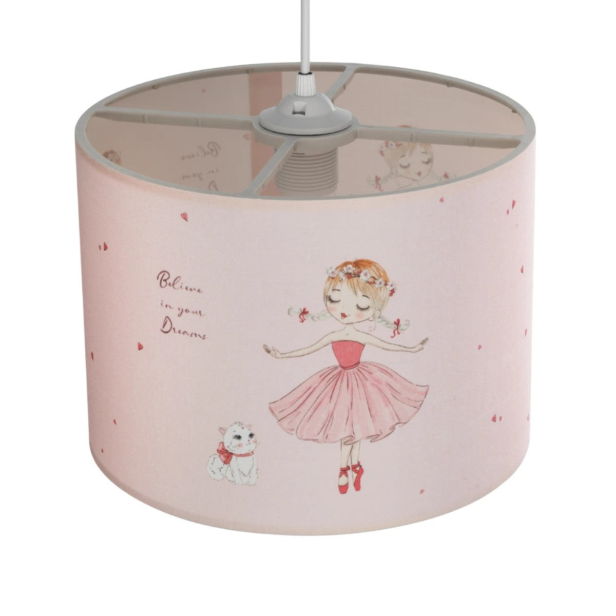 GLOBOSTAR® BALLERINA 204-0015 Παιδικό Κρεμαστό Φωτιστικό Οροφής με Ντουί 1 x E27 AC 220-240V IP20 - Ροζ - Μ28 x Π28 x Υ24cm - ledmania.gr