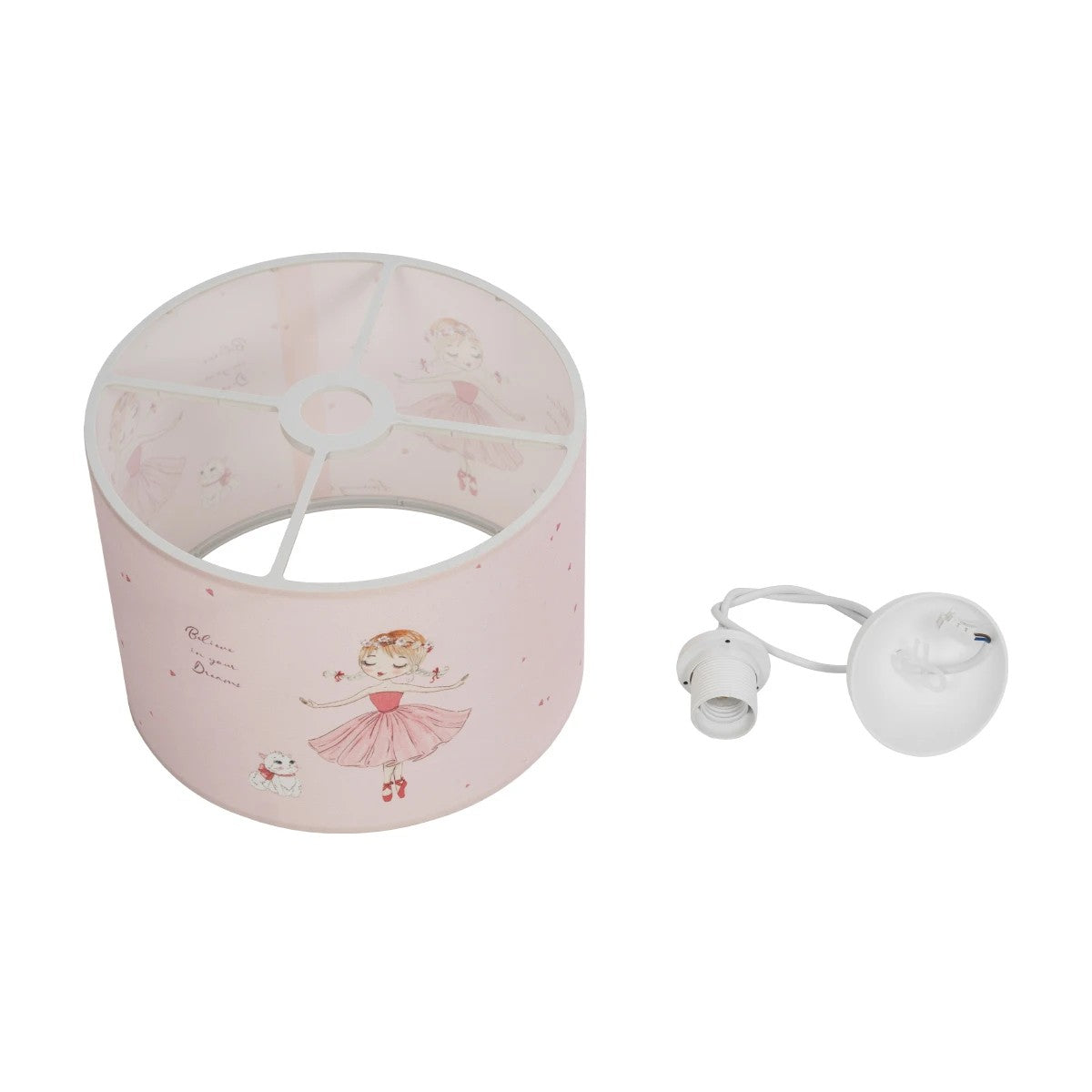 GLOBOSTAR® BALLERINA 204-0015 Παιδικό Κρεμαστό Φωτιστικό Οροφής με Ντουί 1 x E27 AC 220-240V IP20 - Ροζ - Μ28 x Π28 x Υ24cm - ledmania.gr