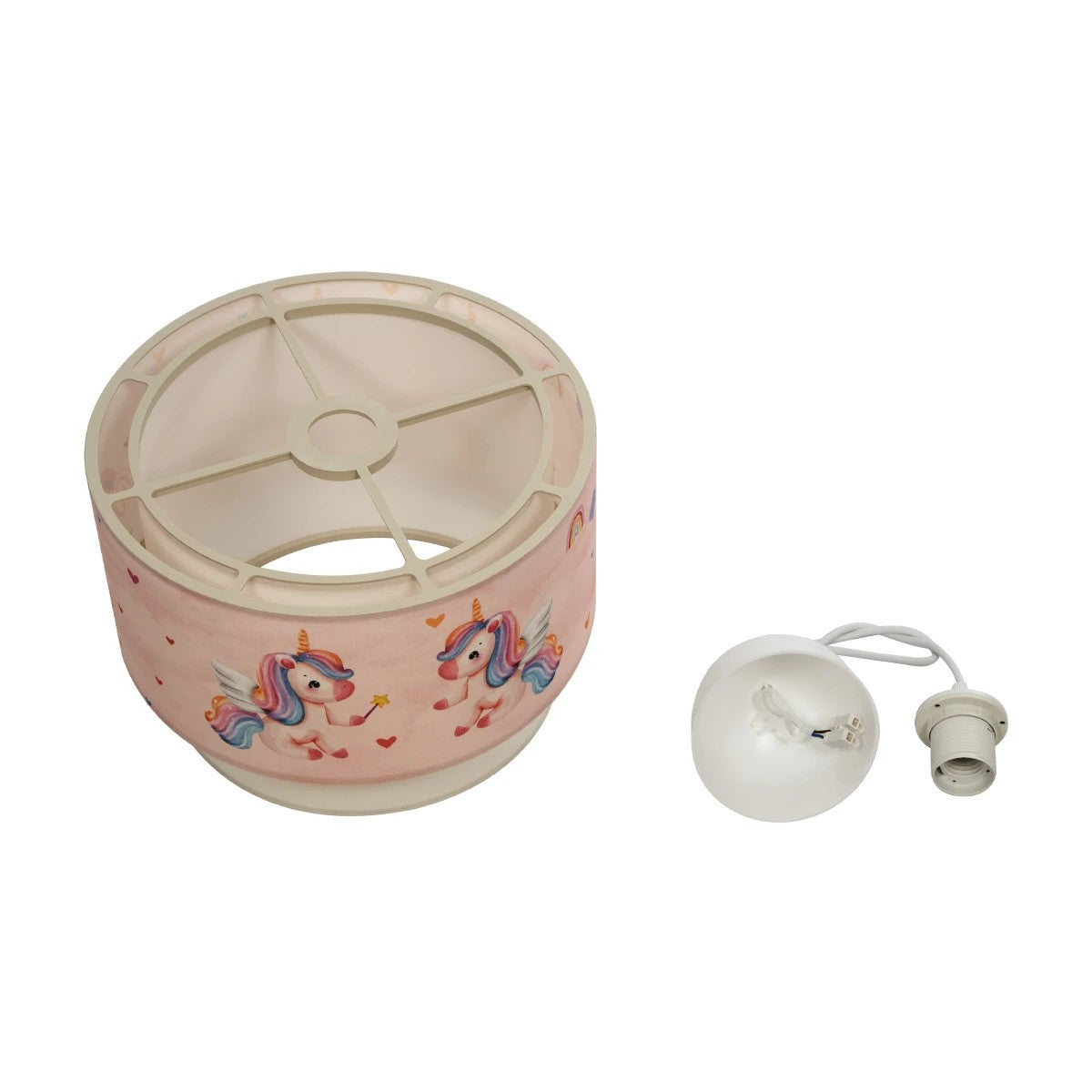 GLOBOSTAR® PONY 204-0016 Παιδικό Κρεμαστό Φωτιστικό Οροφής με Ντουί 1 x E27 AC 220-240V IP20 - Ροζ - Μ30 x Π30 x Υ24cm - ledmania.gr