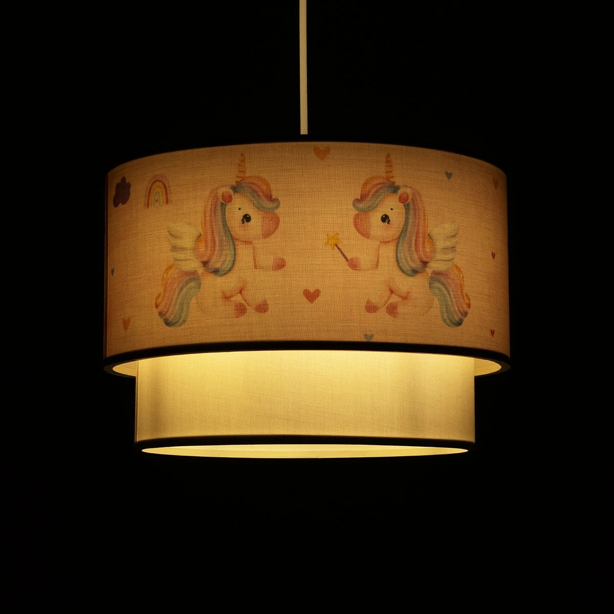 GLOBOSTAR® PONY 204-0016 Παιδικό Κρεμαστό Φωτιστικό Οροφής με Ντουί 1 x E27 AC 220-240V IP20 - Ροζ - Μ30 x Π30 x Υ24cm - ledmania.gr