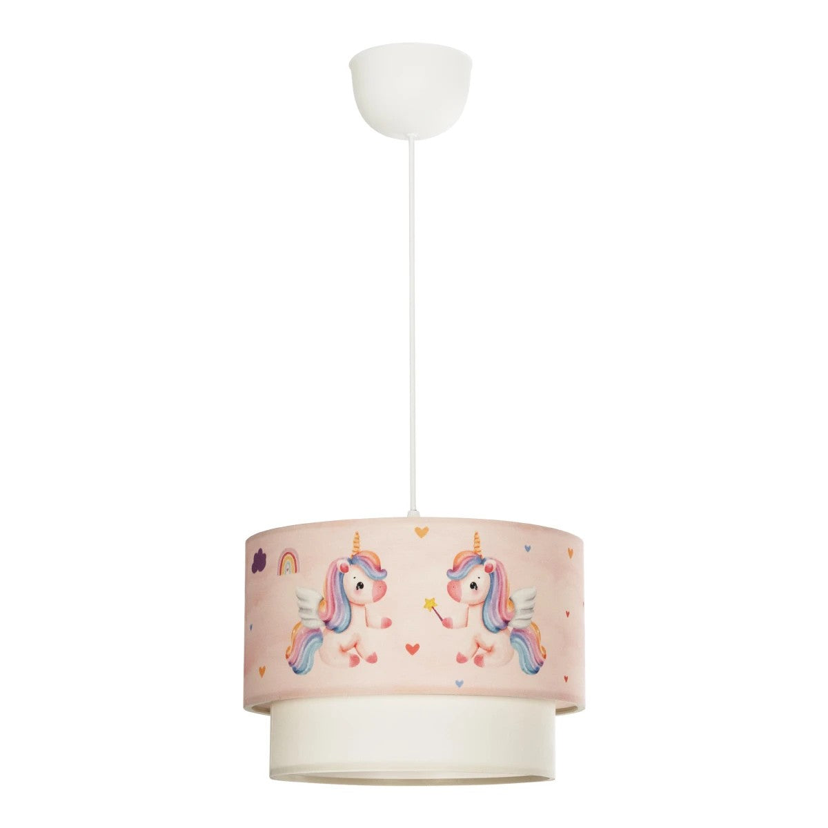 GLOBOSTAR® PONY 204-0016 Παιδικό Κρεμαστό Φωτιστικό Οροφής με Ντουί 1 x E27 AC 220-240V IP20 - Ροζ - Μ30 x Π30 x Υ24cm - ledmania.gr