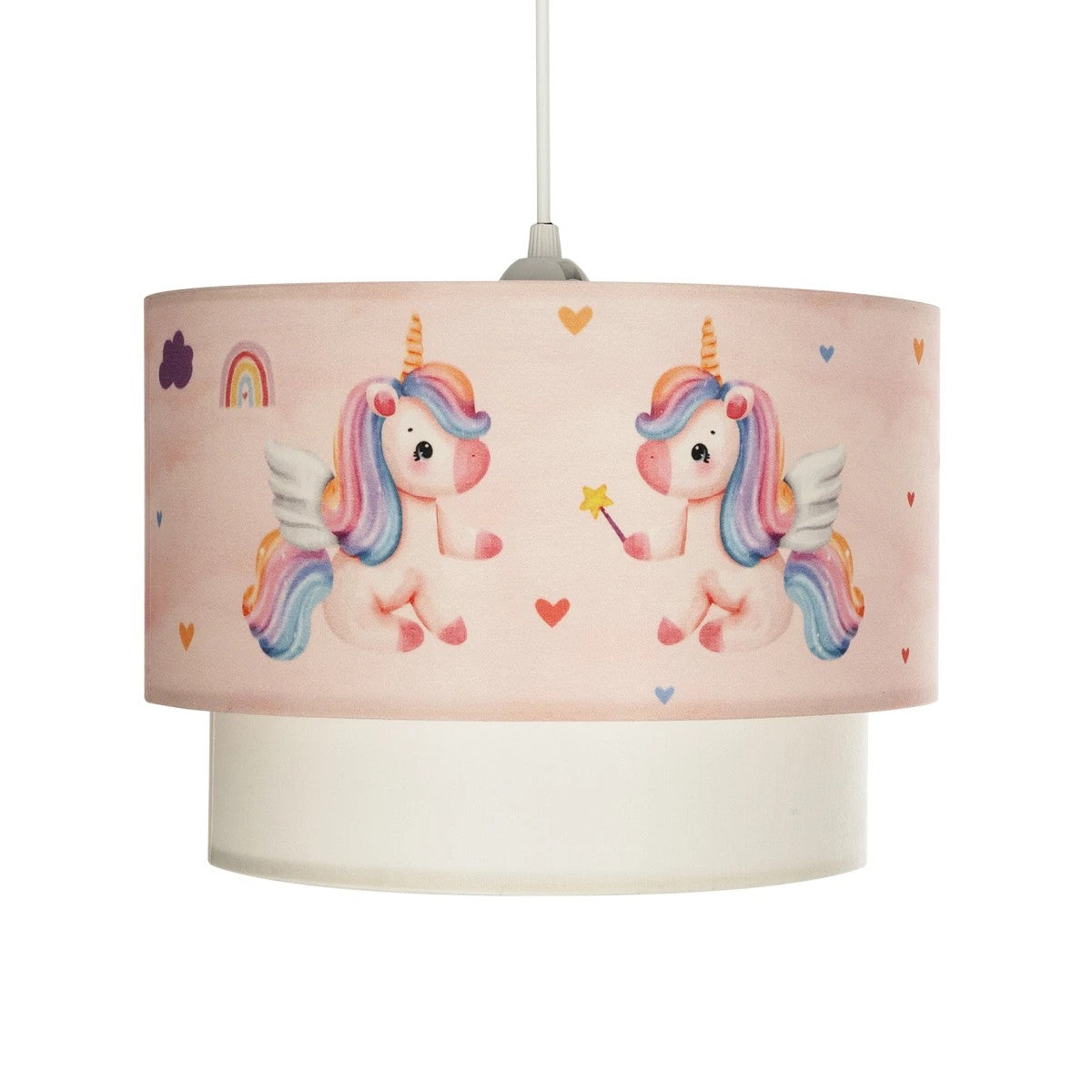 GLOBOSTAR® PONY 204-0016 Παιδικό Κρεμαστό Φωτιστικό Οροφής με Ντουί 1 x E27 AC 220-240V IP20 - Ροζ - Μ30 x Π30 x Υ24cm - ledmania.gr