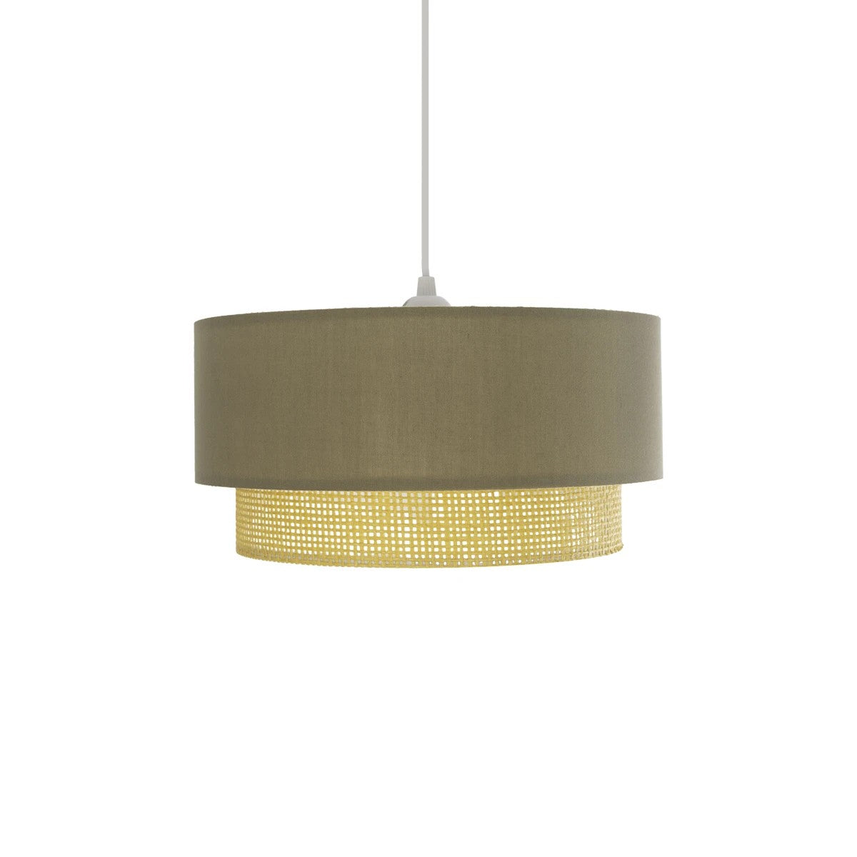 GLOBOSTAR® BIGGIE 204-0097 Μοντέρνο Κρεμαστό Φωτιστικό Οροφής με Ντουί 1 x E27 AC 220-240V IP20 - Λαδί & Μπεζ - Μ30 x Π30 x Υ17,5cm