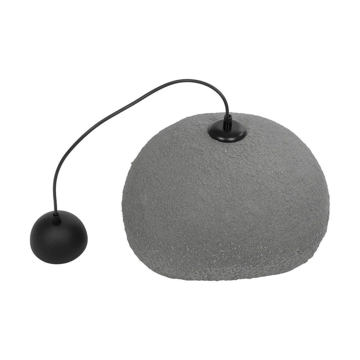 GloboStar® STONE 204-0122 Μοντέρνο Κρεμαστό Φωτιστικό Καμπάνα Μονόφωτο 1 x E27 IP20 Γκρι Σκoύρο Πολυστερίνη με Ρητίνη - Μ31.5 x Π35 x Υ26cm - ledmania.gr