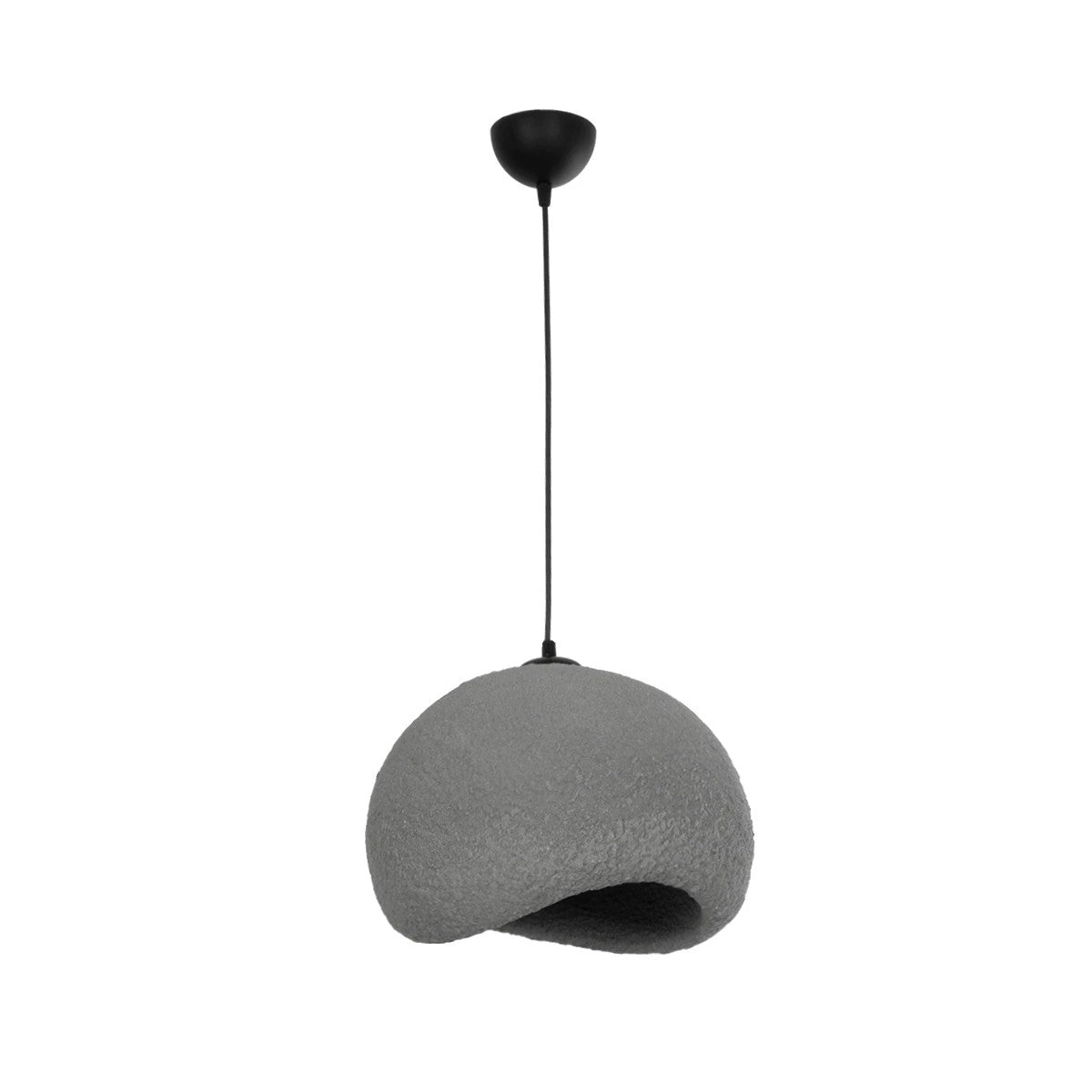 GloboStar® STONE 204-0122 Μοντέρνο Κρεμαστό Φωτιστικό Καμπάνα Μονόφωτο 1 x E27 IP20 Γκρι Σκoύρο Πολυστερίνη με Ρητίνη - Μ31.5 x Π35 x Υ26cm - ledmania.gr