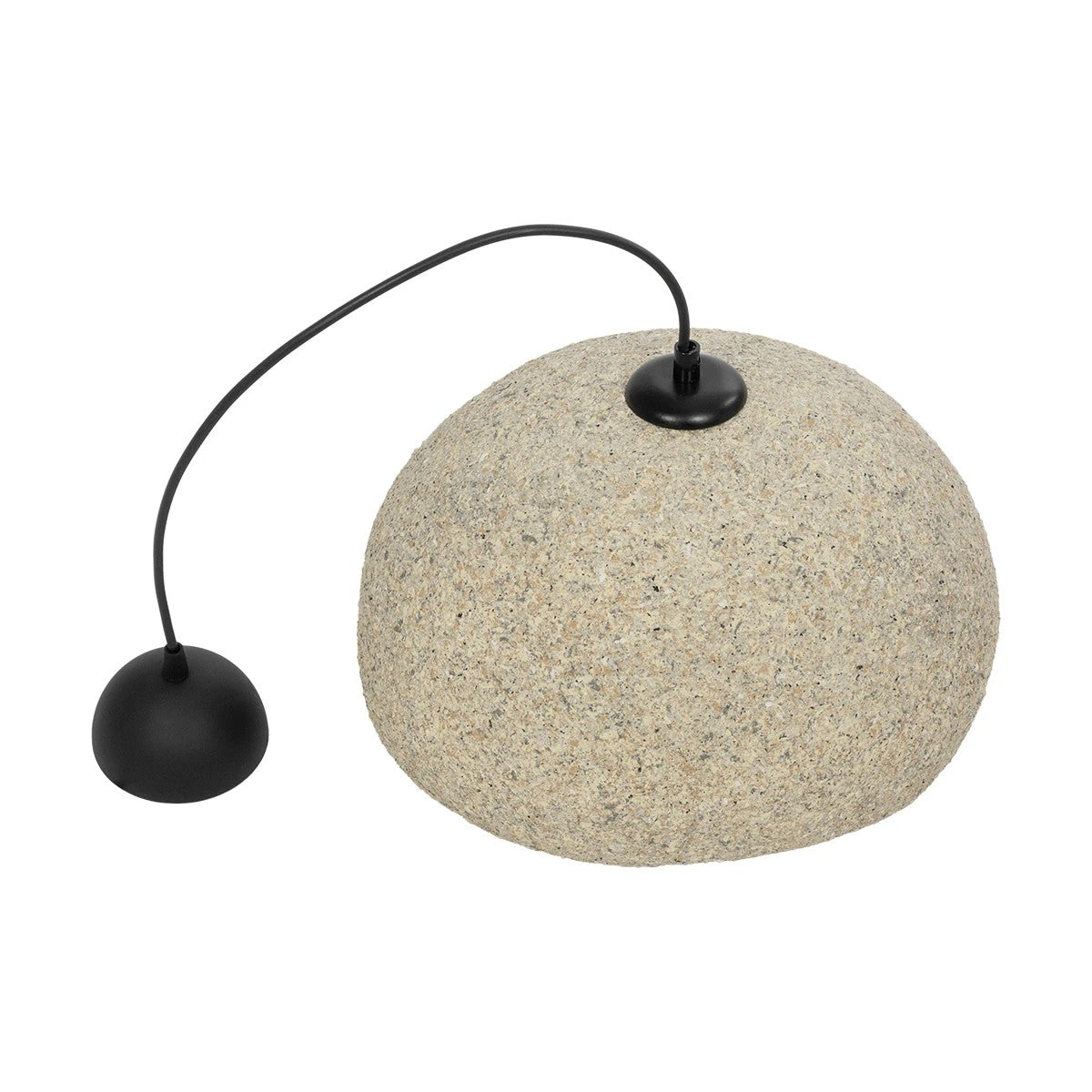 GloboStar® STONE 204-0123 Μοντέρνο Κρεμαστό Φωτιστικό Καμπάνα Μονόφωτο 1 x E27 IP20 Μπεζ Πολυστερίνη με Μπεζ Ρητίνη - Μ31.5 x Π35 x Υ26cm - ledmania.gr