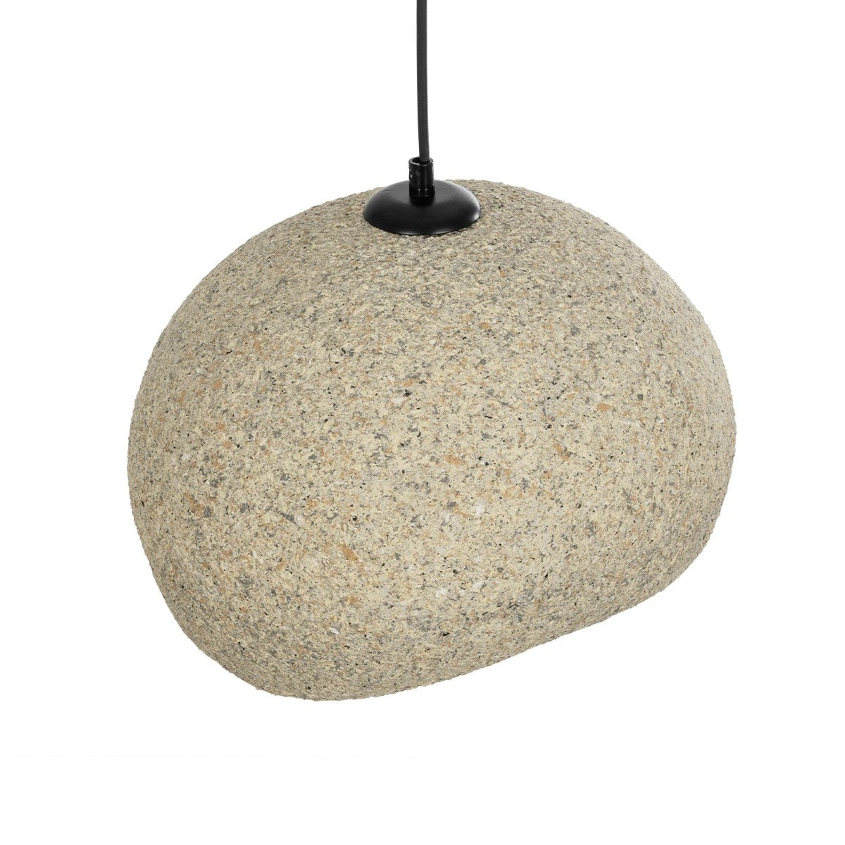 GloboStar® STONE 204-0123 Μοντέρνο Κρεμαστό Φωτιστικό Καμπάνα Μονόφωτο 1 x E27 IP20 Μπεζ Πολυστερίνη με Μπεζ Ρητίνη - Μ31.5 x Π35 x Υ26cm - ledmania.gr