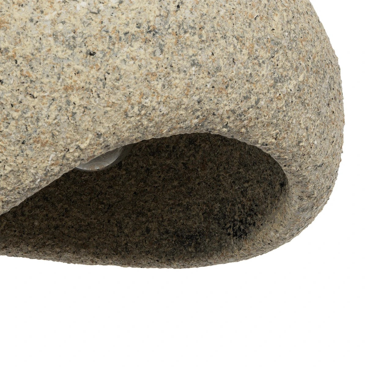 GloboStar® STONE 204-0123 Μοντέρνο Κρεμαστό Φωτιστικό Καμπάνα Μονόφωτο 1 x E27 IP20 Μπεζ Πολυστερίνη με Μπεζ Ρητίνη - Μ31.5 x Π35 x Υ26cm - ledmania.gr