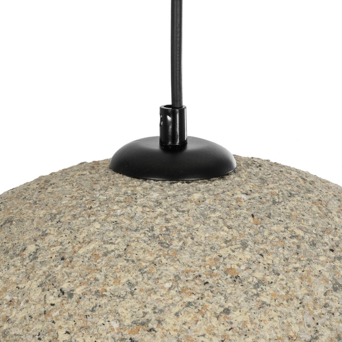 GloboStar® STONE 204-0123 Μοντέρνο Κρεμαστό Φωτιστικό Καμπάνα Μονόφωτο 1 x E27 IP20 Μπεζ Πολυστερίνη με Μπεζ Ρητίνη - Μ31.5 x Π35 x Υ26cm - ledmania.gr