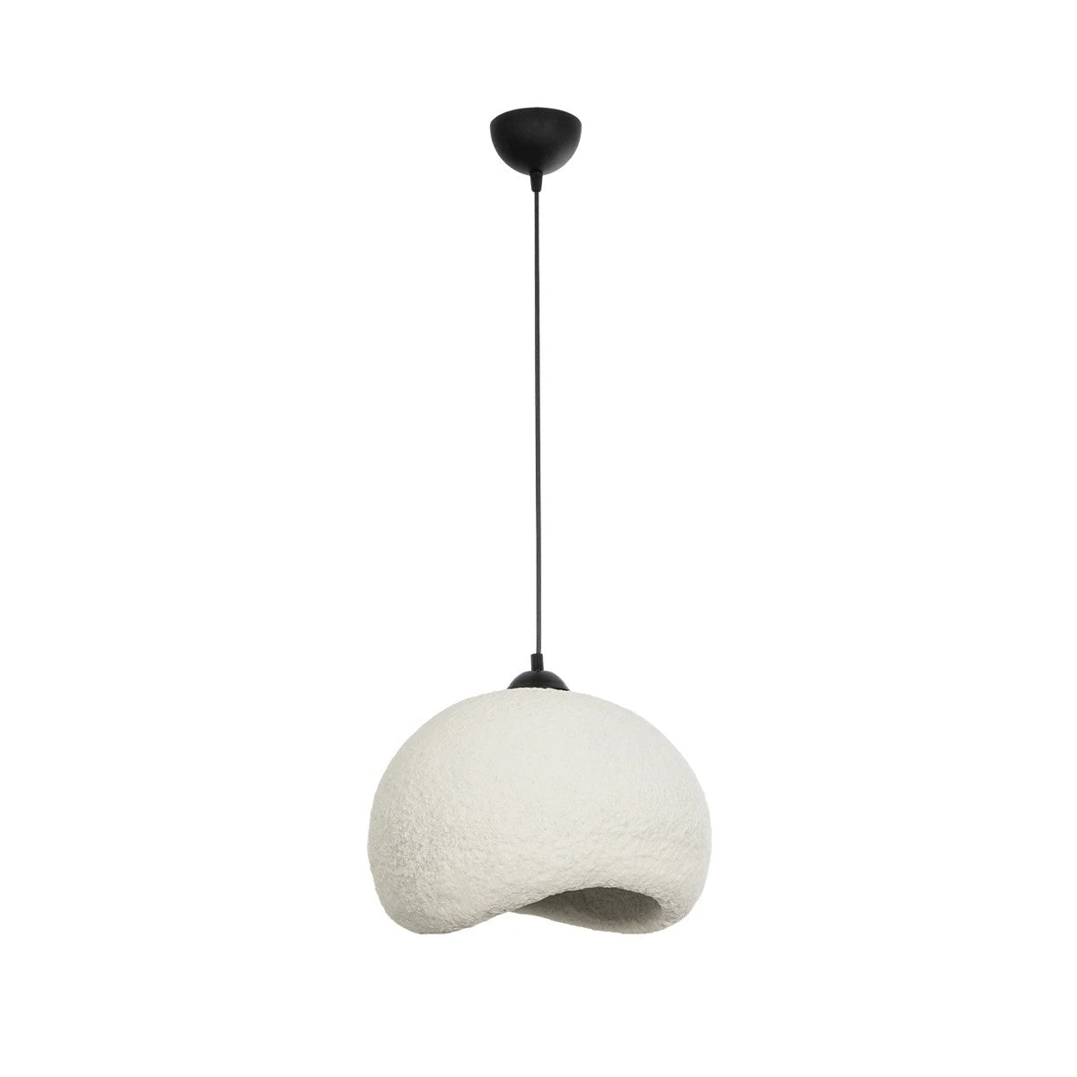 GloboStar® STONE 204-0124 Μοντέρνο Κρεμαστό Φωτιστικό Καμπάνα Μονόφωτο 1 x E27 IP20 Γκρι Πολυστερίνη με Γκρι Ρητίνη - Μ31.5 x Π35 x Υ26cm - ledmania.gr