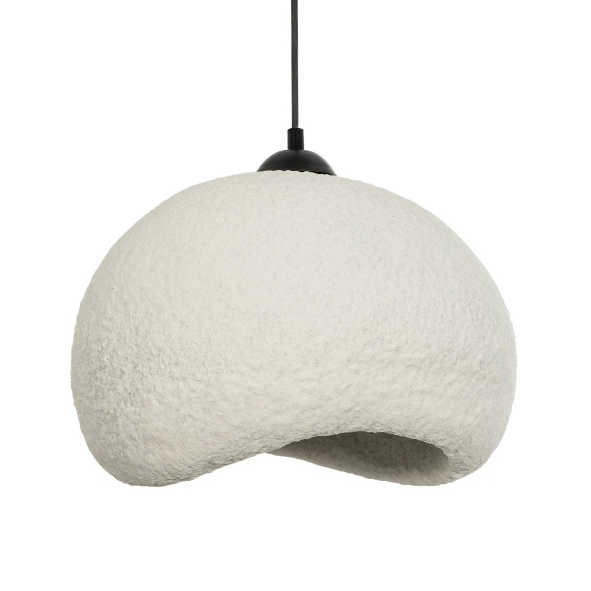 GloboStar® STONE 204-0124 Μοντέρνο Κρεμαστό Φωτιστικό Καμπάνα Μονόφωτο 1 x E27 IP20 Γκρι Πολυστερίνη με Γκρι Ρητίνη - Μ31.5 x Π35 x Υ26cm - ledmania.gr