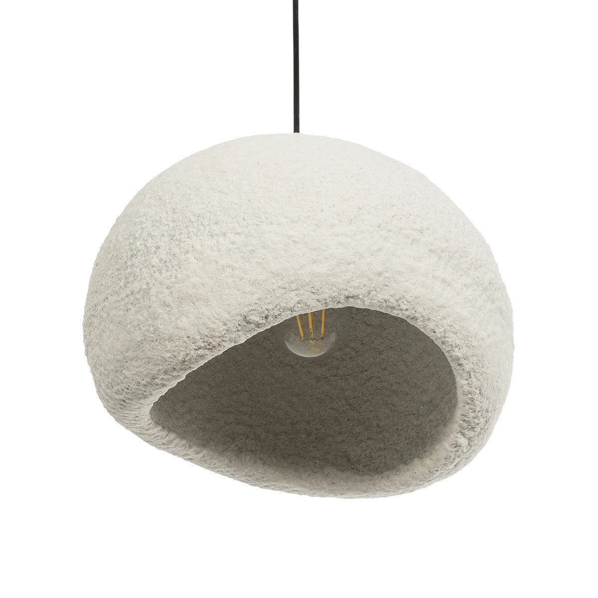 GloboStar® STONE 204-0124 Μοντέρνο Κρεμαστό Φωτιστικό Καμπάνα Μονόφωτο 1 x E27 IP20 Γκρι Πολυστερίνη με Γκρι Ρητίνη - Μ31.5 x Π35 x Υ26cm - ledmania.gr