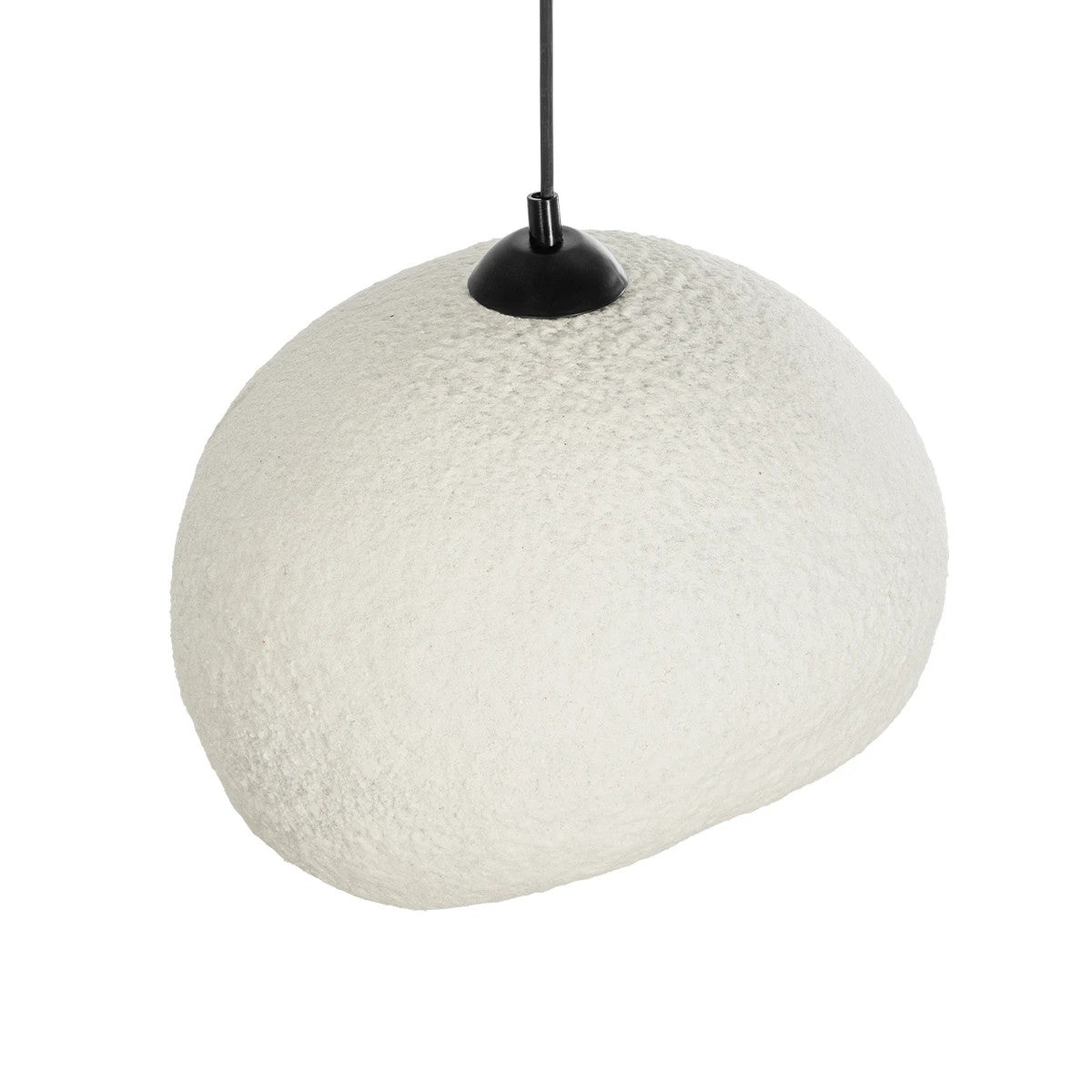 GloboStar® STONE 204-0124 Μοντέρνο Κρεμαστό Φωτιστικό Καμπάνα Μονόφωτο 1 x E27 IP20 Γκρι Πολυστερίνη με Γκρι Ρητίνη - Μ31.5 x Π35 x Υ26cm - ledmania.gr