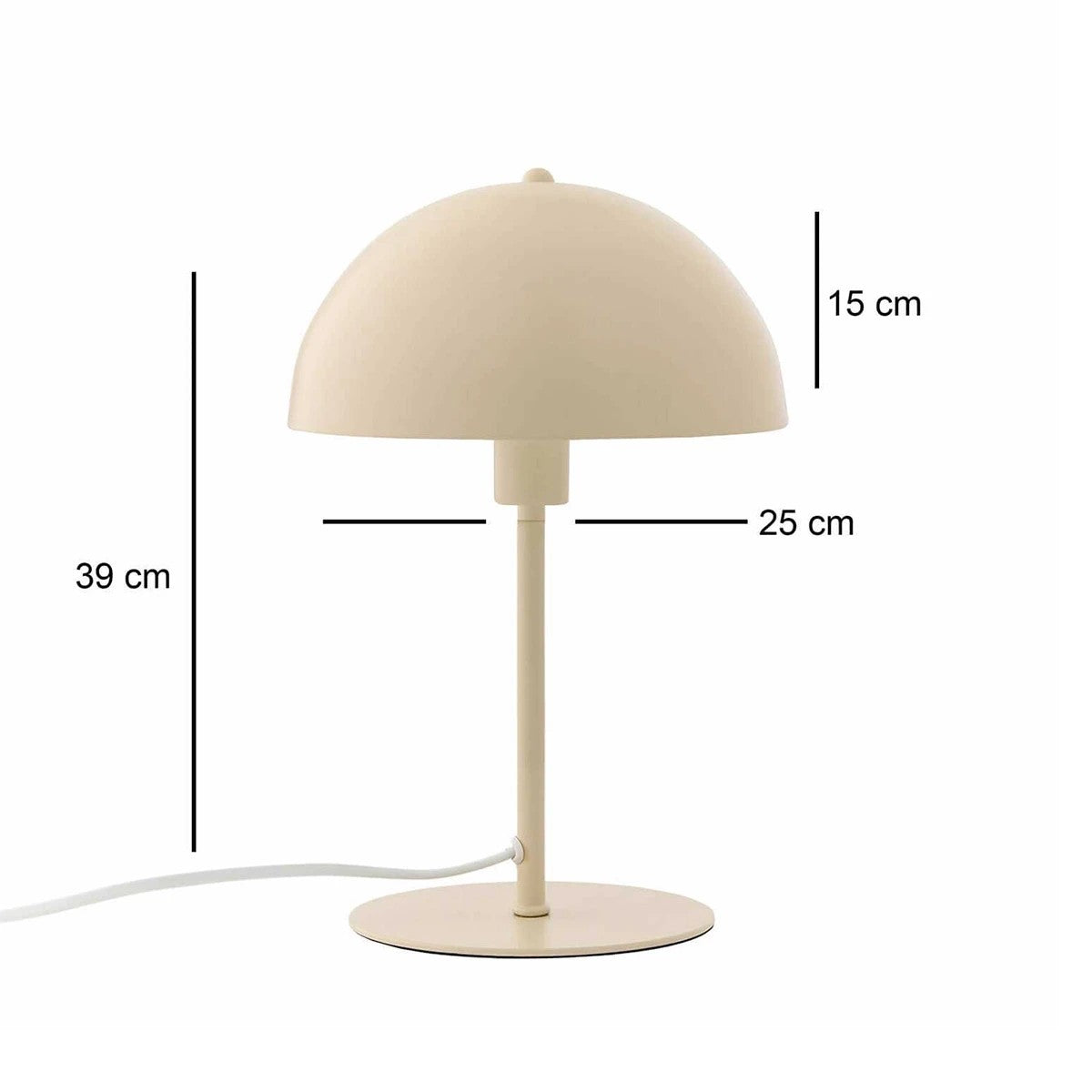 GloboStar® GASCEIO 204-0140 Μοντέρνο Eπιτραπέζιο Φωτιστικό Μονόφωτο 1 x E27 IP20 Μπεζ Μέταλλο - Μ25 x Π25 x Υ39cm - ledmania.gr