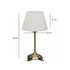 GloboStar® AΝΤΙQUE 204-0142 Vintage Eπιτραπέζιο Φωτιστικό Μονόφωτο 1 x E27 IP20 Μπρούτζινο Μέταλλο με Λευκό Ύφασμα - Μ22 x Π22 x Υ38cm - ledmania.gr