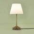 GloboStar® AΝΤΙQUE 204-0142 Vintage Eπιτραπέζιο Φωτιστικό Μονόφωτο 1 x E27 IP20 Μπρούτζινο Μέταλλο με Λευκό Ύφασμα - Μ22 x Π22 x Υ38cm - ledmania.gr