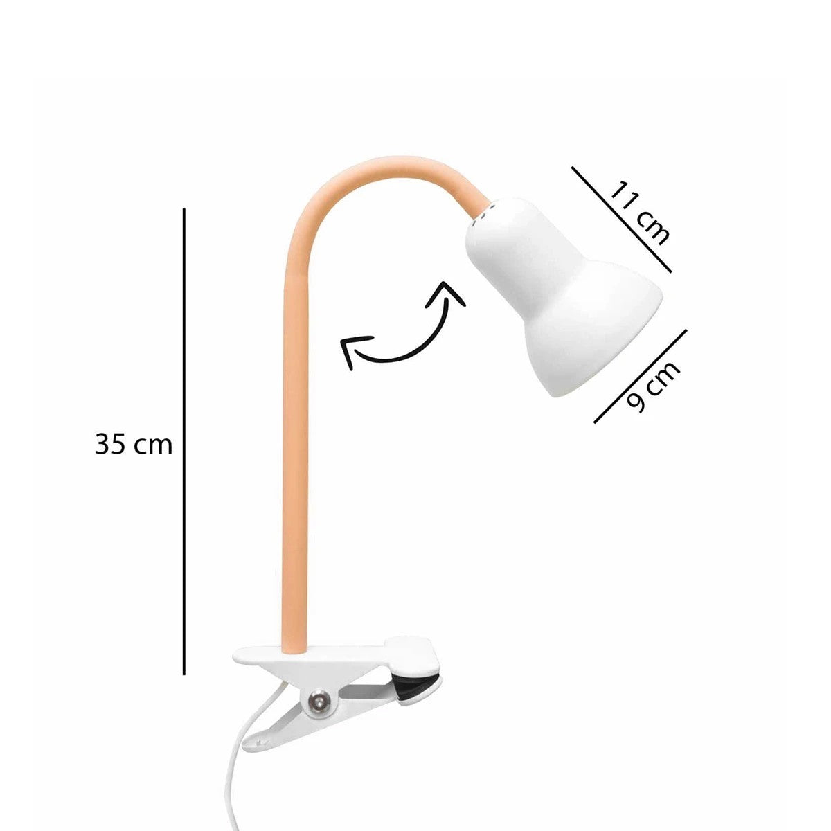 GloboStar® TAVOLO 204-0151 Παιδικό Eπιτραπέζιο Φωτιστικό Μονόφωτο 1 x E27 IP20 Πορτοκαλί & Λευκό Πλαστικό - Μ11 x Π9 x Υ35cm - ledmania.gr
