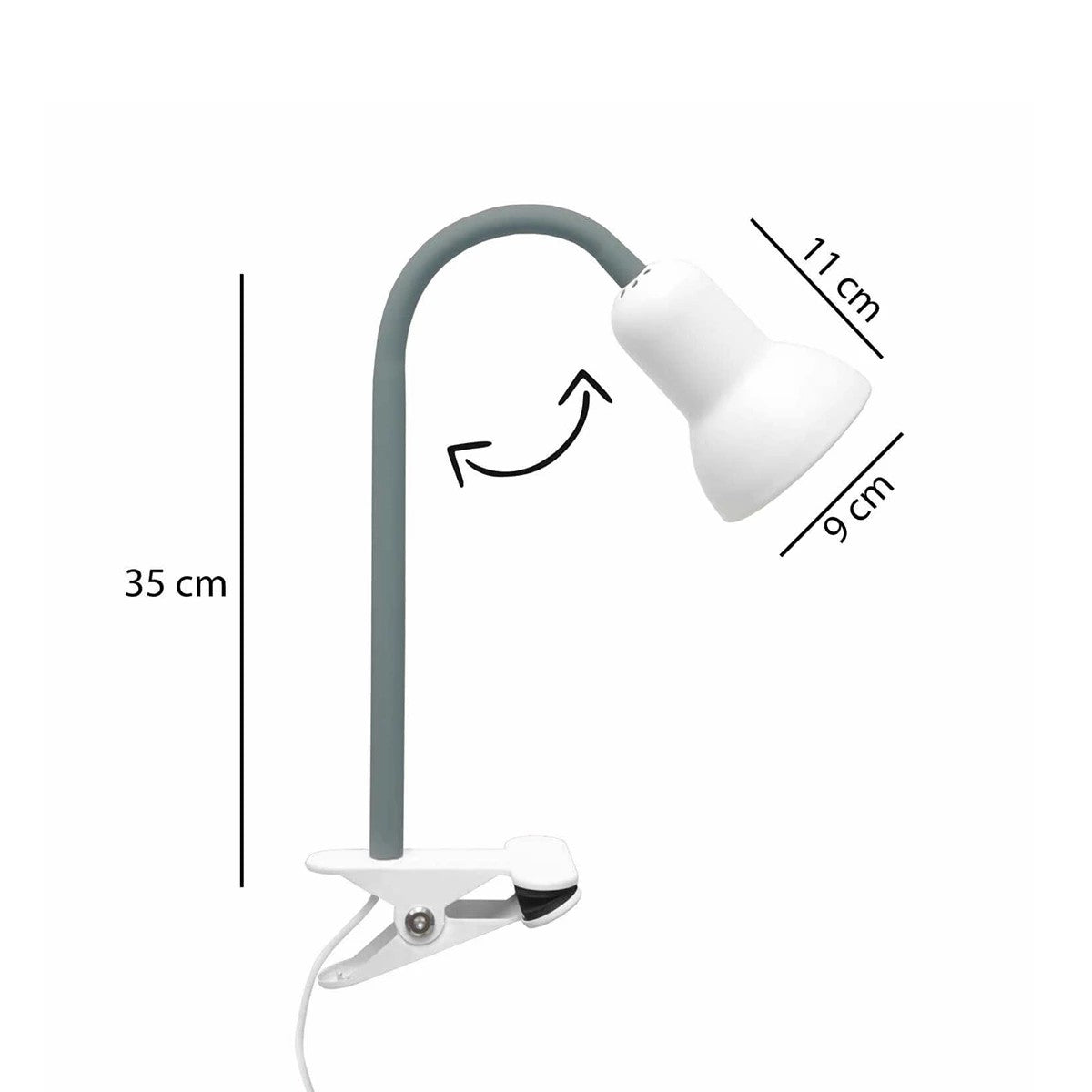 GloboStar® TAVOLO 204-0152 Παιδικό Eπιτραπέζιο Φωτιστικό Μονόφωτο 1 x E27 IP20 Πράσινο & Λευκό Πλαστικό - Μ11 x Π9 x Υ35cm - ledmania.gr