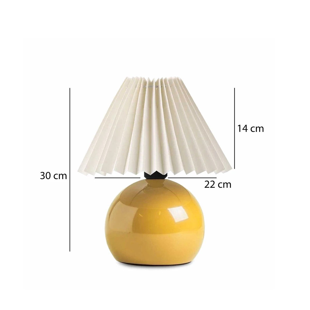 GloboStar® LISBON 204-0155 Μοντέρνο Eπιτραπέζιο Φωτιστικό Μονόφωτο 1 x E27 IP20 Κίτρινο Μέταλλο με Μπεζ Ύφασμα - Μ22 x Π22 x Υ38cm - ledmania.gr