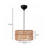 GloboStar® POMEGRANDE 204-0158 Boho Κρεμαστό Φωτιστικό Kαπέλο Μονόφωτο 1 x E27 IP20 Μπεζ Rattan με Καφέ Ξυλο - Μ30 x Π30 x Υ16cm - ledmania.gr