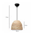 GloboStar® MEKA 204-0163 Boho Κρεμαστό Φωτιστικό Καμπάνα Μονόφωτο 1 x E27 IP20 Μπεζ Rattan - Μ30 x Π30 x Υ25cm - ledmania.gr