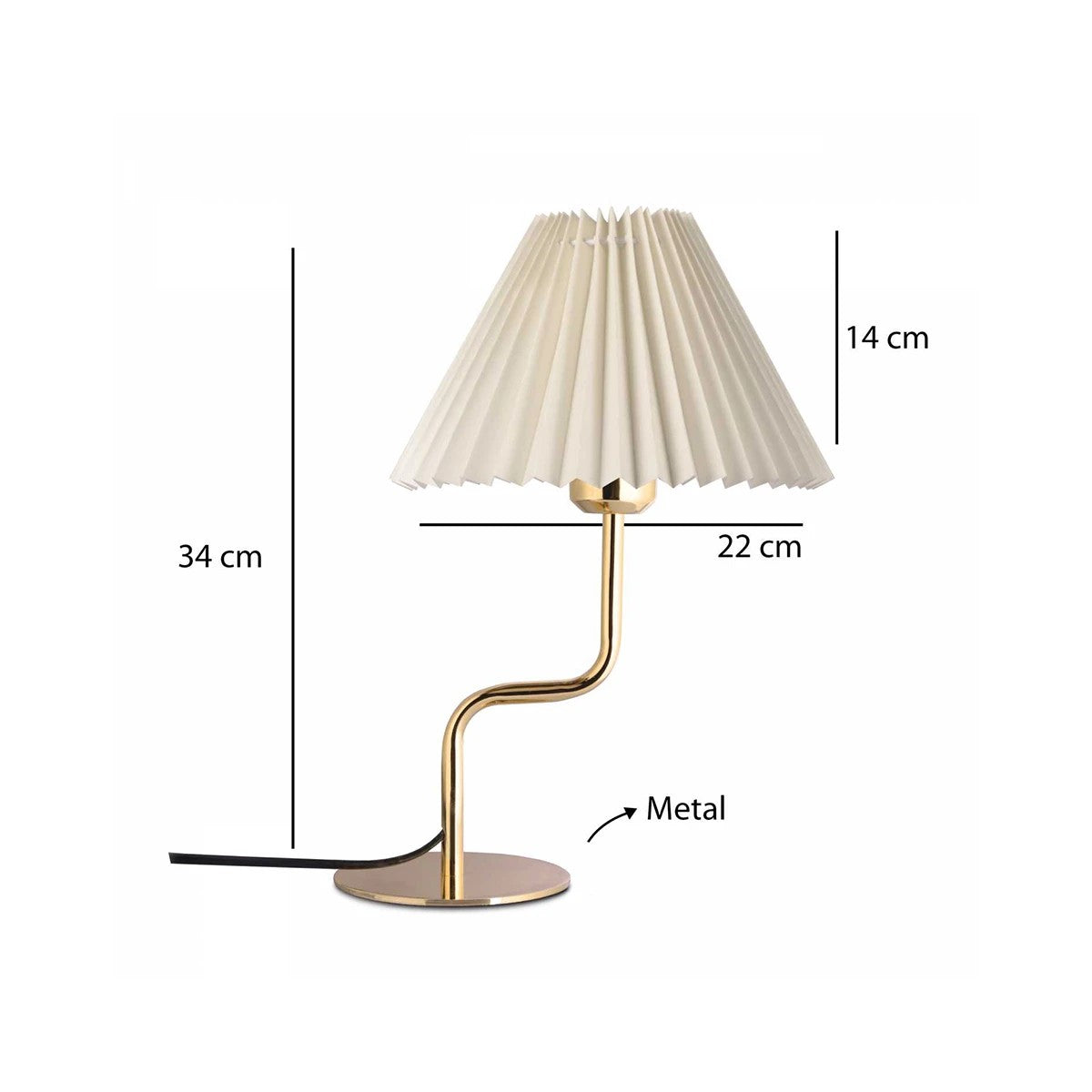 GloboStar® LIVL 204-0169 Μοντέρνο Eπιτραπέζιο Φωτιστικό Μονόφωτο 1 x E27 IP20 Χρυσό Μέταλλο με Μπεζ Ύφασμα - Μ22 x Π22 x Υ34cm - ledmania.gr