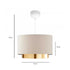 GloboStar® BASIL 204-0173 Μοντέρνο Κρεμαστό Φωτιστικό Kαπέλο Μονόφωτο 1 x E27 IP20 Μπεζ & Χρυσό Ύφασμα - Μ30 x Π30 x Υ20cm - ledmania.gr