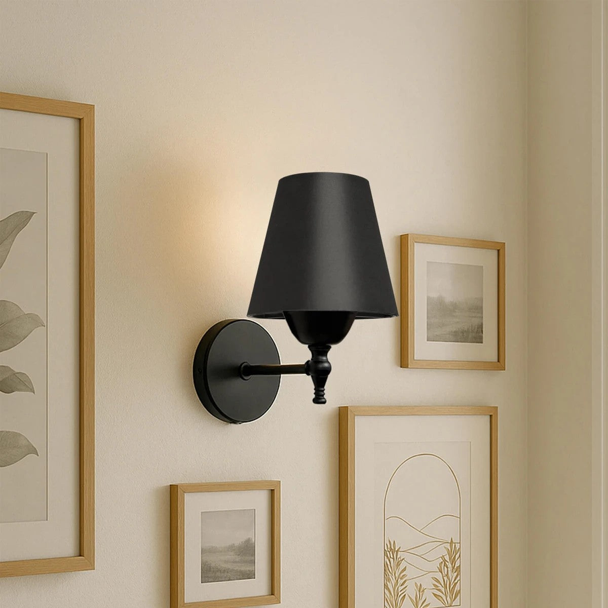 GloboStar® ELEGANTE 204-0185 Μοντέρνο Φωτιστικό Τοίχου Απλίκα Μονόφωτο 1 x E27 AC 220-240V IP20 Μαύρο - Μ14 x Π14 x Υ26cm - ledmania.gr