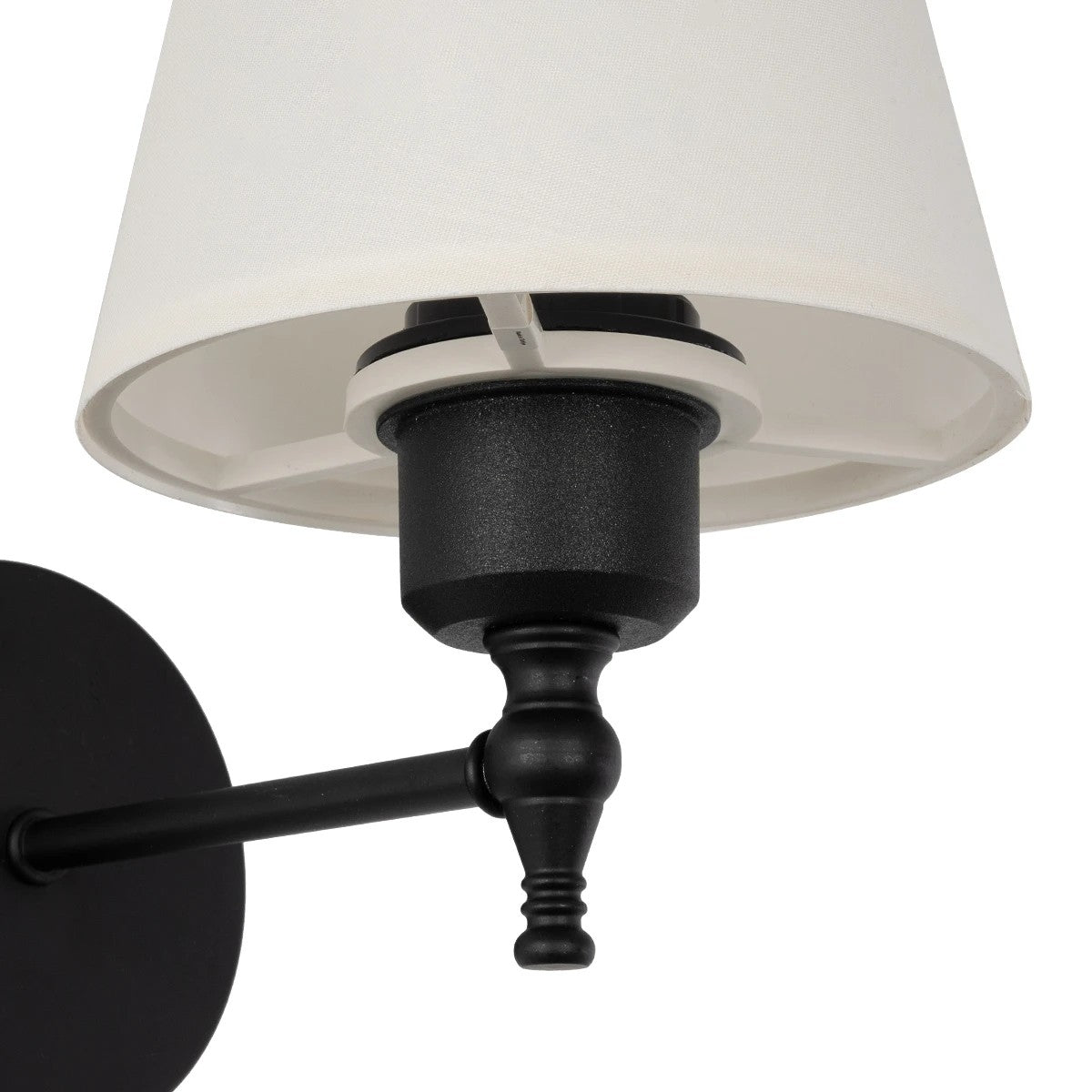 GLOBOSTAR® ELEGANTE 204-0186 Μοντέρνο Φωτιστικό Τοίχου - Απλίκα με Ντουί 1 x E27 AC 220-240V IP20 - Μαύρο & Μπεζ - Μ14 x Π22 x Υ24cm - ledmania.gr