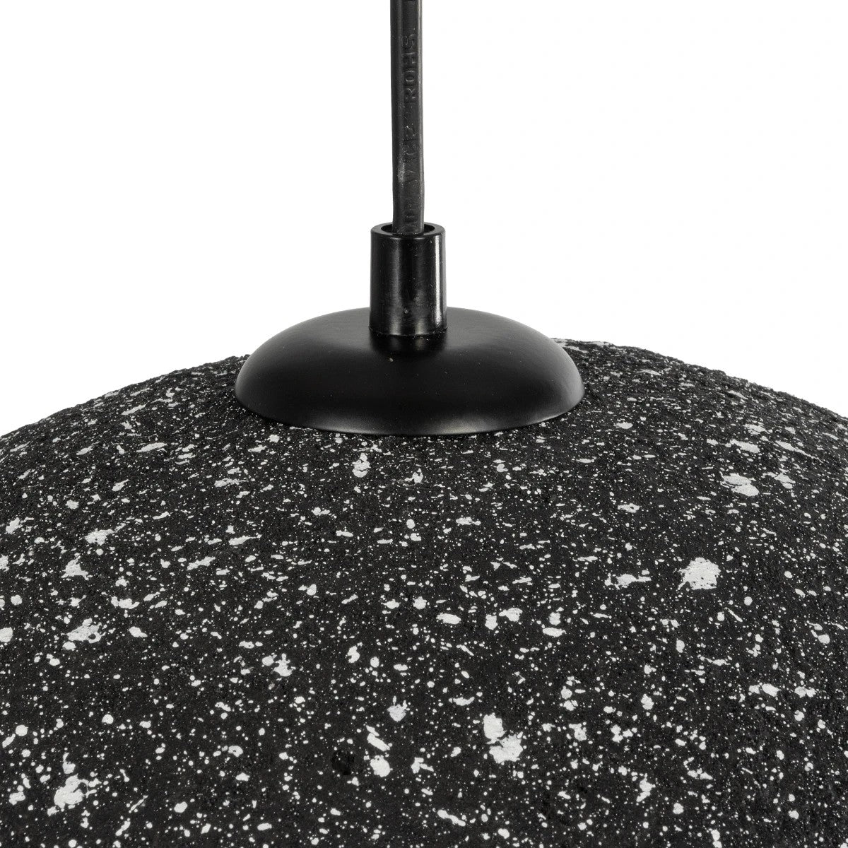 GloboStar® STONE 204-0194 Μοντέρνο Κρεμαστό Φωτιστικό Καμπάνα Μονόφωτο 1 x E27 IP20 Μαύρο Με Λευκό Πολυστερίνη με Ρητίνη - Μ35 x Π31 x Υ26cm - ledmania.gr