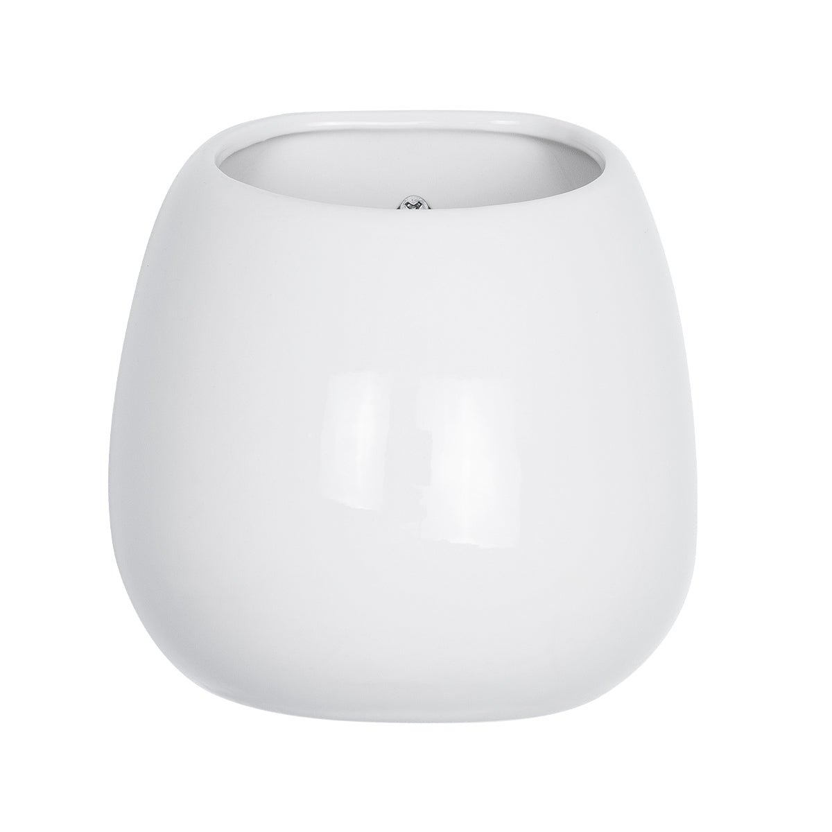 GloboStar® Artificial Garden GRENADA 20537 Διακοσμητικό Κεραμική Γλάστρα Λευκή Φ12 x Υ13 - ledmania.gr