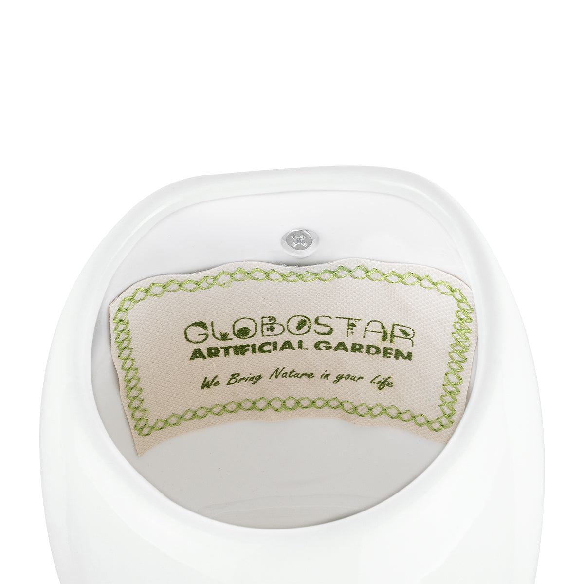 GloboStar® Artificial Garden GRENADA 20537 Διακοσμητικό Κεραμική Γλάστρα Λευκή Φ12 x Υ13 - ledmania.gr