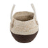 GloboStar® Artificial Garden CAROLINA 20579 Διακοσμητικό Πλεκτό Κασπώ Γλάστρα - Flower Pot Μπεζ με Καφέ και Λευκό Φ27 x Υ26cm - ledmania.gr