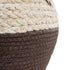 GloboStar® Artificial Garden CAROLINA 20579 Διακοσμητικό Πλεκτό Κασπώ Γλάστρα - Flower Pot Μπεζ με Καφέ και Λευκό Φ27 x Υ26cm - ledmania.gr