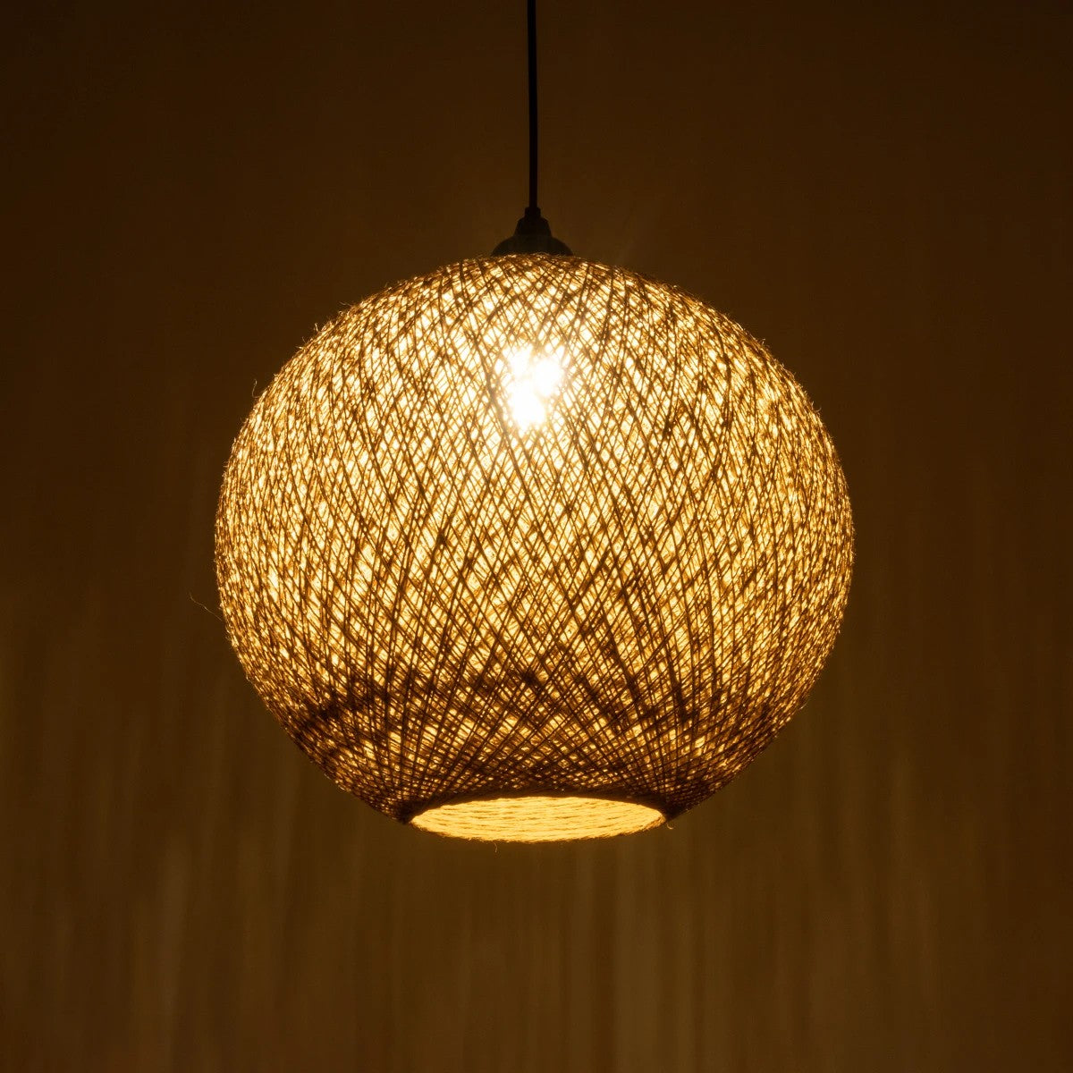 GLOBOSTAR® SOLEI 205-0001 Boho Κρεμαστό Φωτιστικό Οροφής με Ντουί 1 x E27 AC 220-240V IP20 - Μπεζ - M40 x Π40 x Υ45cm - ledmania.gr