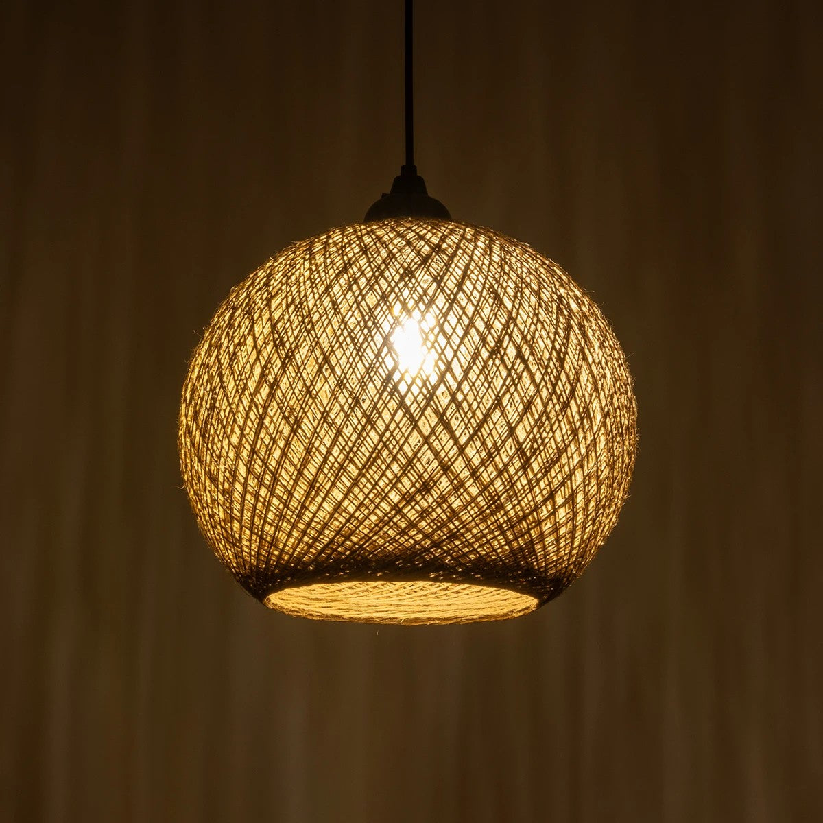 GLOBOSTAR® SOLEI 205-0002 Boho Κρεμαστό Φωτιστικό Οροφής με Ντουί 1 x E27 AC 220-240V IP20 - Μπεζ - M30 x Π30 x Υ35cm - ledmania.gr