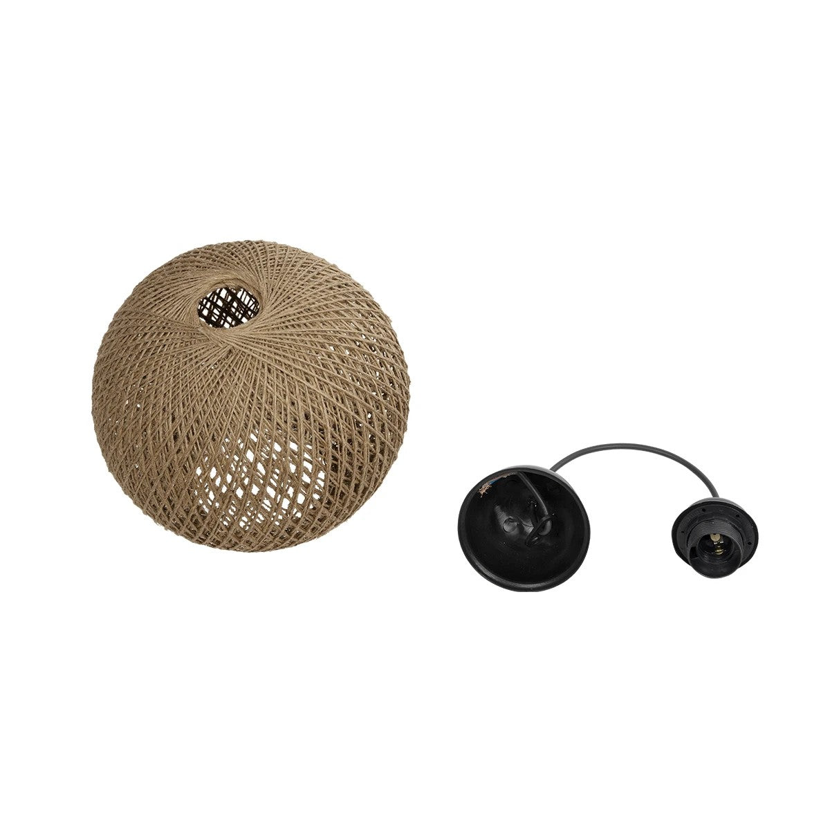 GLOBOSTAR® SOLEI 205-0003 Boho Κρεμαστό Φωτιστικό Οροφής με Ντουί 1 x E27 AC 220-240V IP20 - Μπεζ - M20 x Π20 x Υ25cm - ledmania.gr