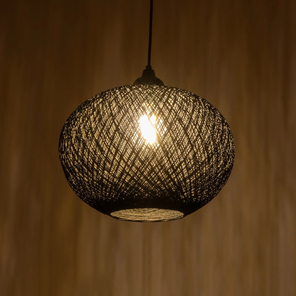 GLOBOSTAR® SOLEI 205-0005 Boho Κρεμαστό Φωτιστικό Οροφής με Ντουί 1 x E27 AC 220-240V IP20 - Μαύρο - M30 x Π30 x Υ35cm - ledmania.gr