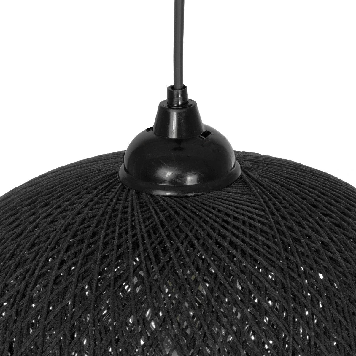 GLOBOSTAR® SOLEI 205-0005 Boho Κρεμαστό Φωτιστικό Οροφής με Ντουί 1 x E27 AC 220-240V IP20 - Μαύρο - M30 x Π30 x Υ35cm - ledmania.gr