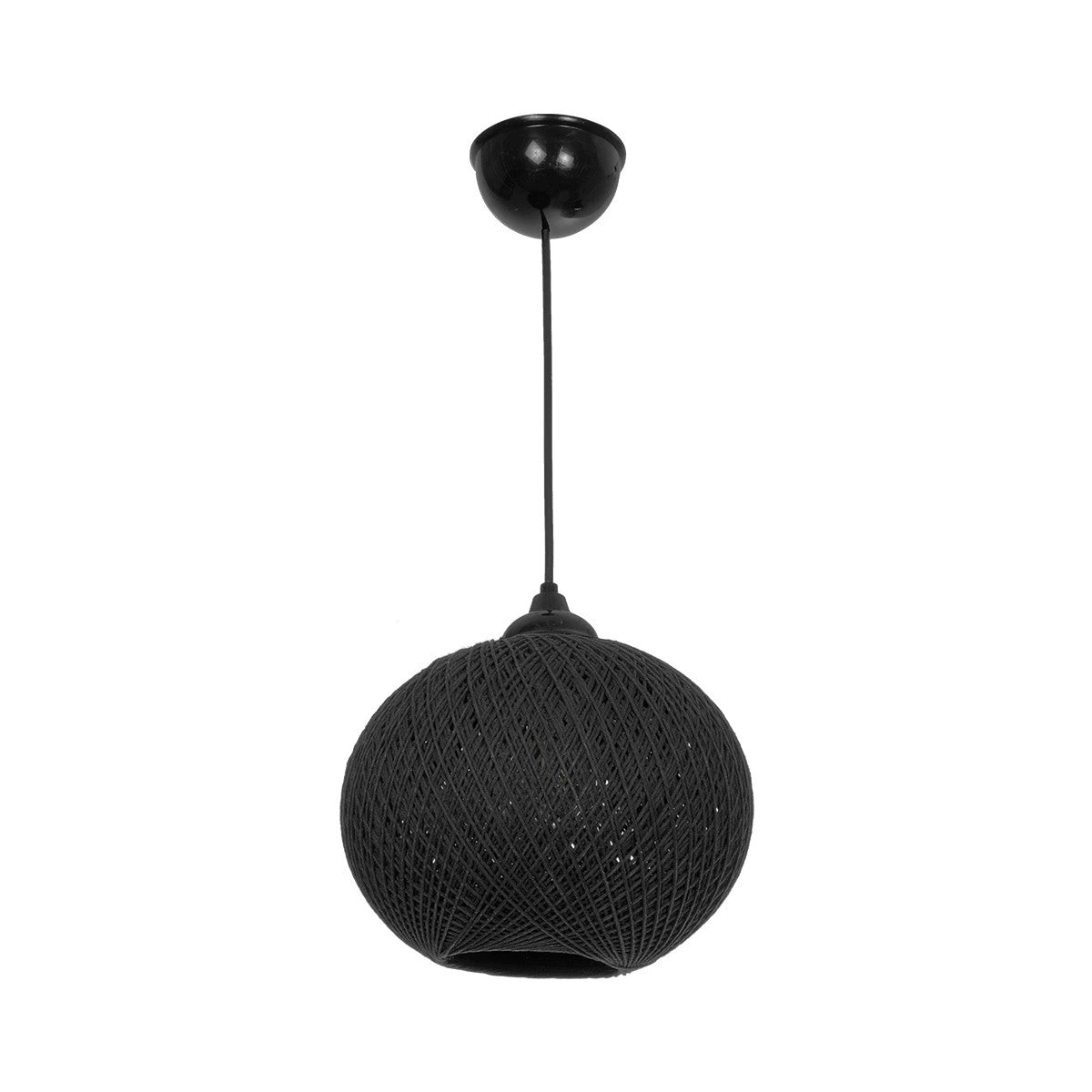 GLOBOSTAR® SOLEI 205-0006 Boho Κρεμαστό Φωτιστικό Οροφής με Ντουί 1 x E27 AC 220-240V IP20 - Μαύρο - M20 x Π20 x Υ25cm - ledmania.gr